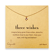 three wishes gold dipped necklace with silver pearls