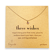 three wishes gold dipped necklace with pink pearls