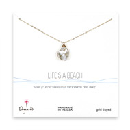 life's a beach keshi pearl necklace, gold dipped - 20 inches