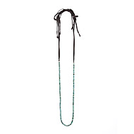 100 good wishes turquoise necklace with chocolate silk tie - 72 inch