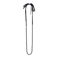 100 good wishes black onyx necklace with black silk tie - 72 inch