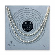 100 good wishes sparkle necklace, silver dipped