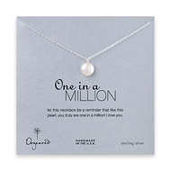 sterling silver one in a million necklace with white round pearl