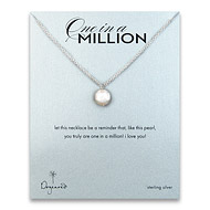 sterling silver one in a million necklace with white round pearl