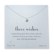 three wishes sterling silver necklace with silver pearls