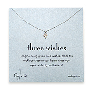 three wishes sterling silver necklace with pink pearls
