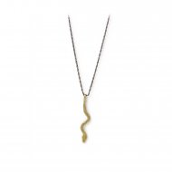 charmed necklace, kingsnake on charcoal silver chain