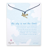 gold dipped the sky is the not the limit necklace on navy waxed cotton
