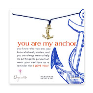 gold dipped you are my anchor necklace on navy waxed cotton - 24 inch