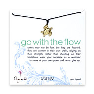gold dipped go with the flow necklace with chocolate waxed cotton