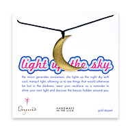 gold dipped light up the sky necklace on black waxed cotton