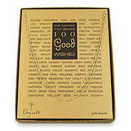 100 good wishes beaded necklace, gold dipped
