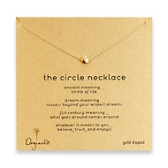 circle necklace, gold dipped
