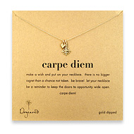 gold dipped carpe diem necklace