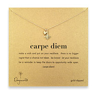 gold dipped carpe diem necklace