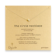 circle necklace, gold dipped - 18 inch