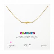 big bolt necklace, gold dipped