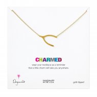 charmed big wishbone necklace, gold dipped
