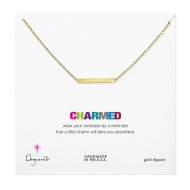 charmed large bar necklace, gold dipped