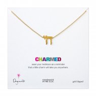 large chai necklace, gold dipped