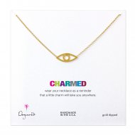 large eye necklace, gold dipped