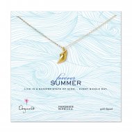 forever summer conch shell necklace, gold dipped