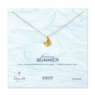 forever summer lucky sand dollar necklace, gold dipped