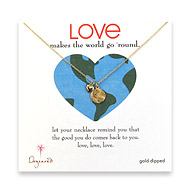 gold dipped love makes the world go round necklace