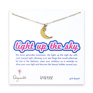 gold dipped light up the sky necklace with moon and star