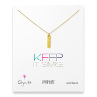 keep it simple gold dipped long bar necklace