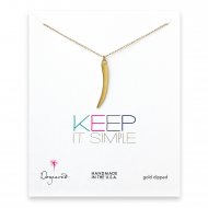 keep it simple gold dipped necklace with large horn