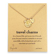 gold dipped travel charms necklace