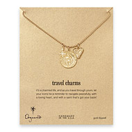 gold dipped travel charms necklace