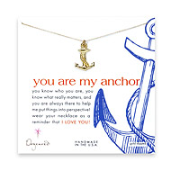 gold dipped you are my anchor necklace with anchor charm
