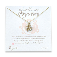 the world is your oyster keshi and rice pearl gold dipped necklace - 20 inch