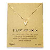 heart of gold gold dipped tiny ball chain necklace