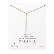 vertical square bar necklace, gold dipped, 32 inches