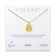 free spirit gold dipped elephant necklace - 32 inches
