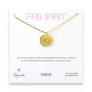 free spirit gold dipped lotus necklace - 32 inches
