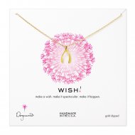 medium wishbone necklace, gold dipped