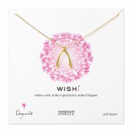 big wishbone necklace, gold dipped