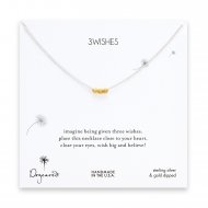 3 wishes gold dipped stardust bead necklace on sterling silver chain