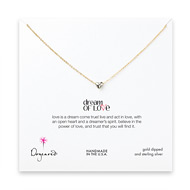 dream of love necklace with sterling silver heart, gold dipped