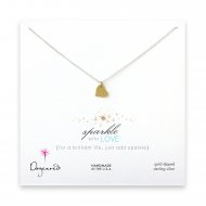 sparkle heart necklace with gold dipped charm on sterling silver chain
