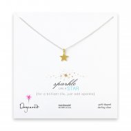 sparkle star necklace with gold dipped charm on sterling silver chain