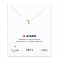 bolt necklace with rose gold bead on silver chain