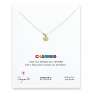 peace necklace with rose gold bead on silver chain