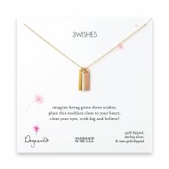 3 wishes long bars necklace - gold, rose gold, sterling silver