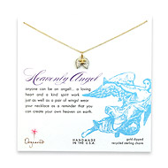 gold dipped heavenly angel necklace with sterling silver angel wings, gold dipped lucky star