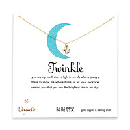 gold dipped twinkle necklace with gold dipped star, sterling silver teeny lucky star